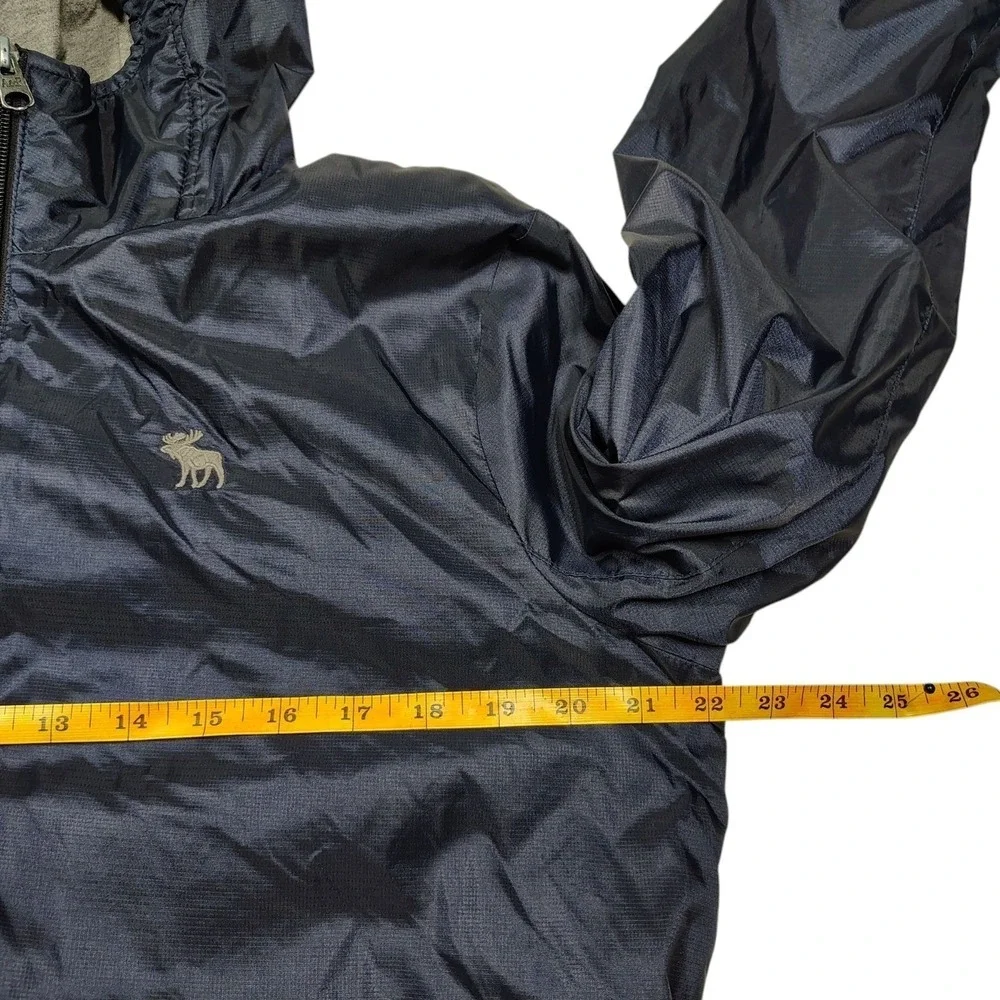 Abercrombie & Fitch Navy‎ Blue Lined Windbreaker Youth L 14-16  Raincoat